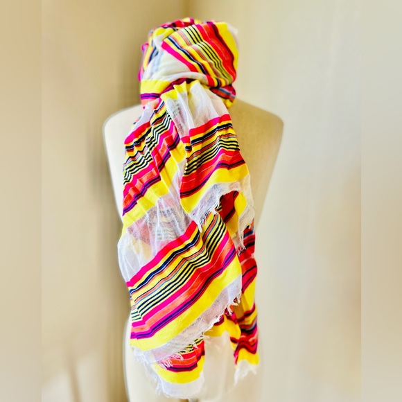 Sunrise Serape Striped Boho Scarf - Picture 2 of 8